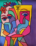 Sacred Gaze – Original Abstract Acrylic Portrait on Canvas
