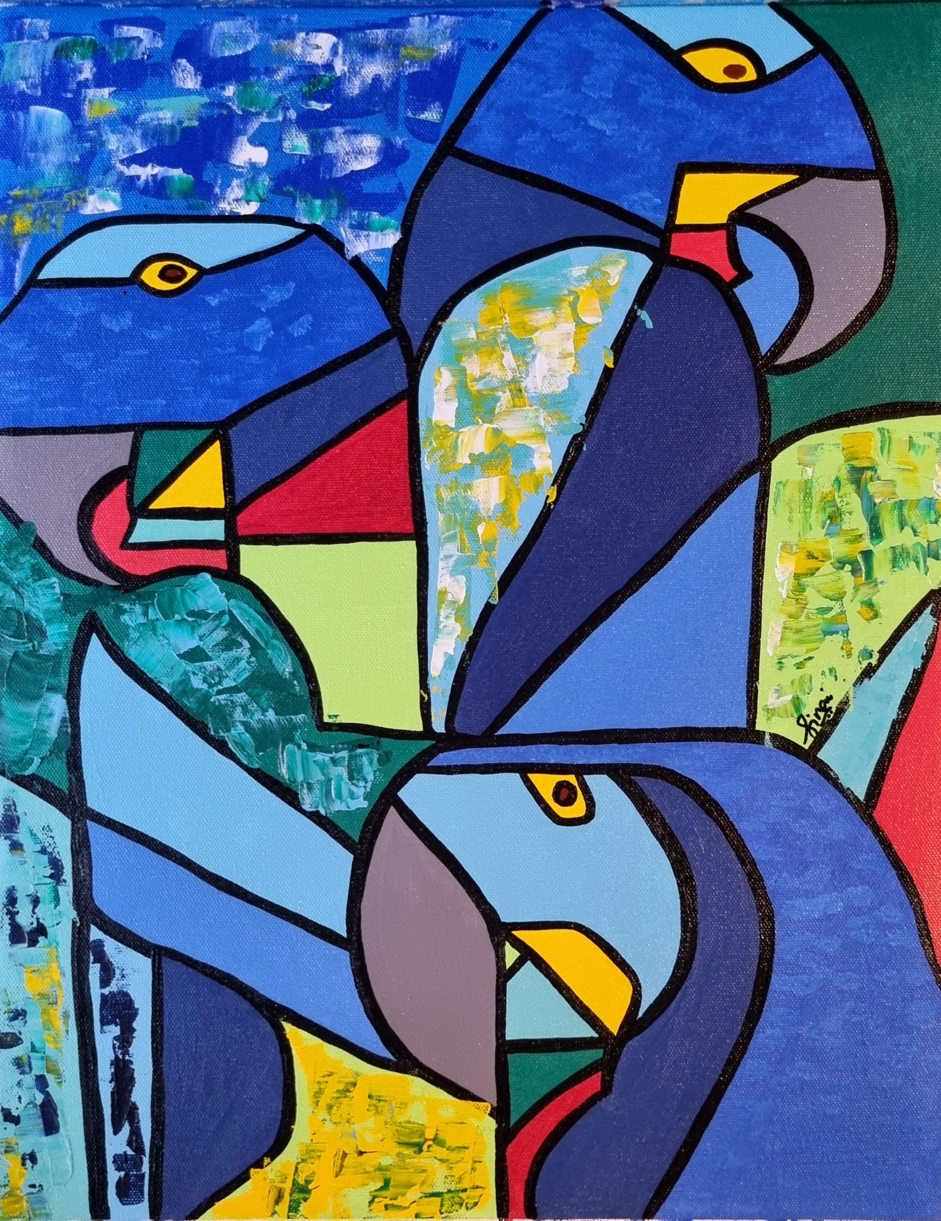 Blue Conversations – Original Acrylic on Canvas Painting