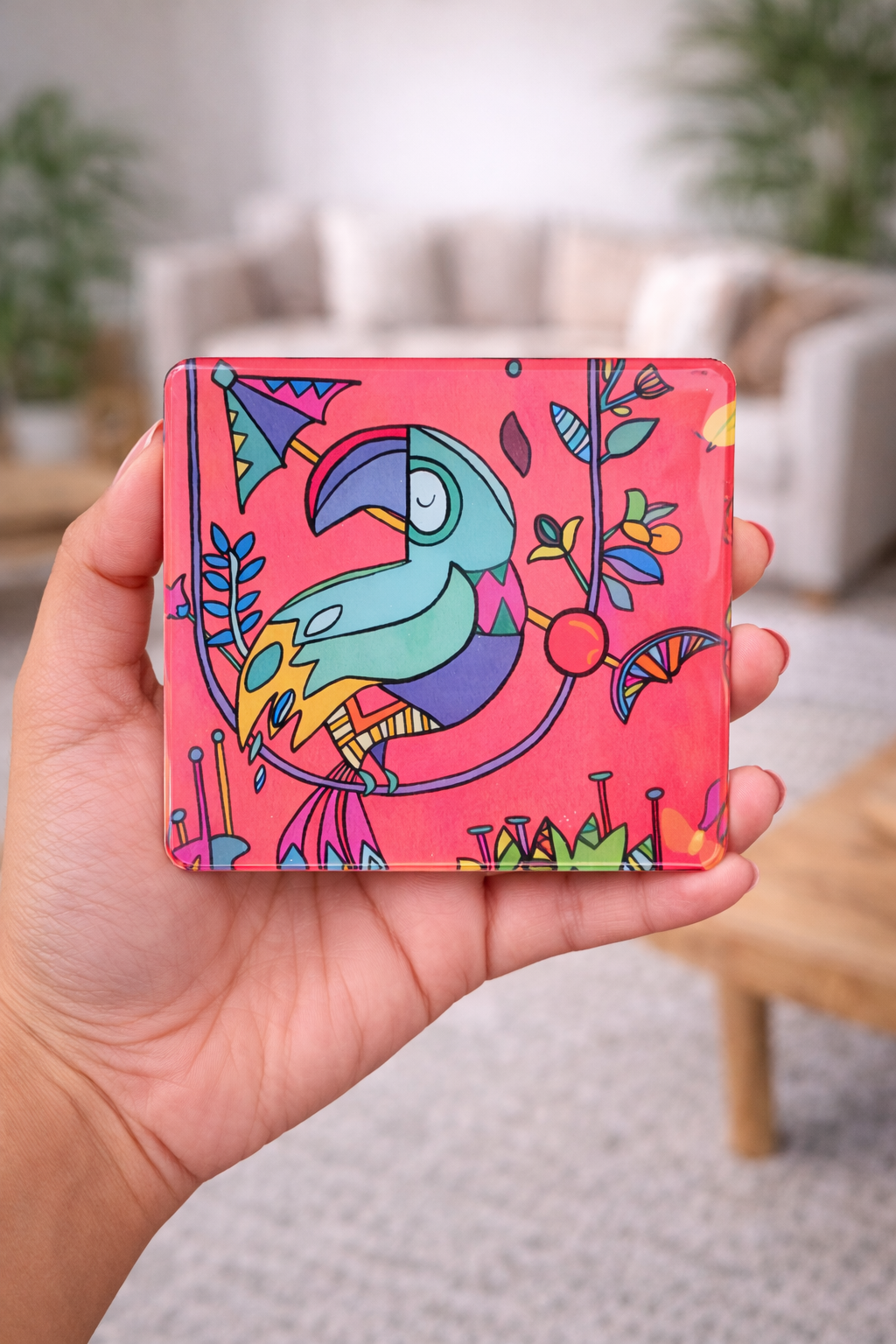 Square Coasters Featuring Original Paintings