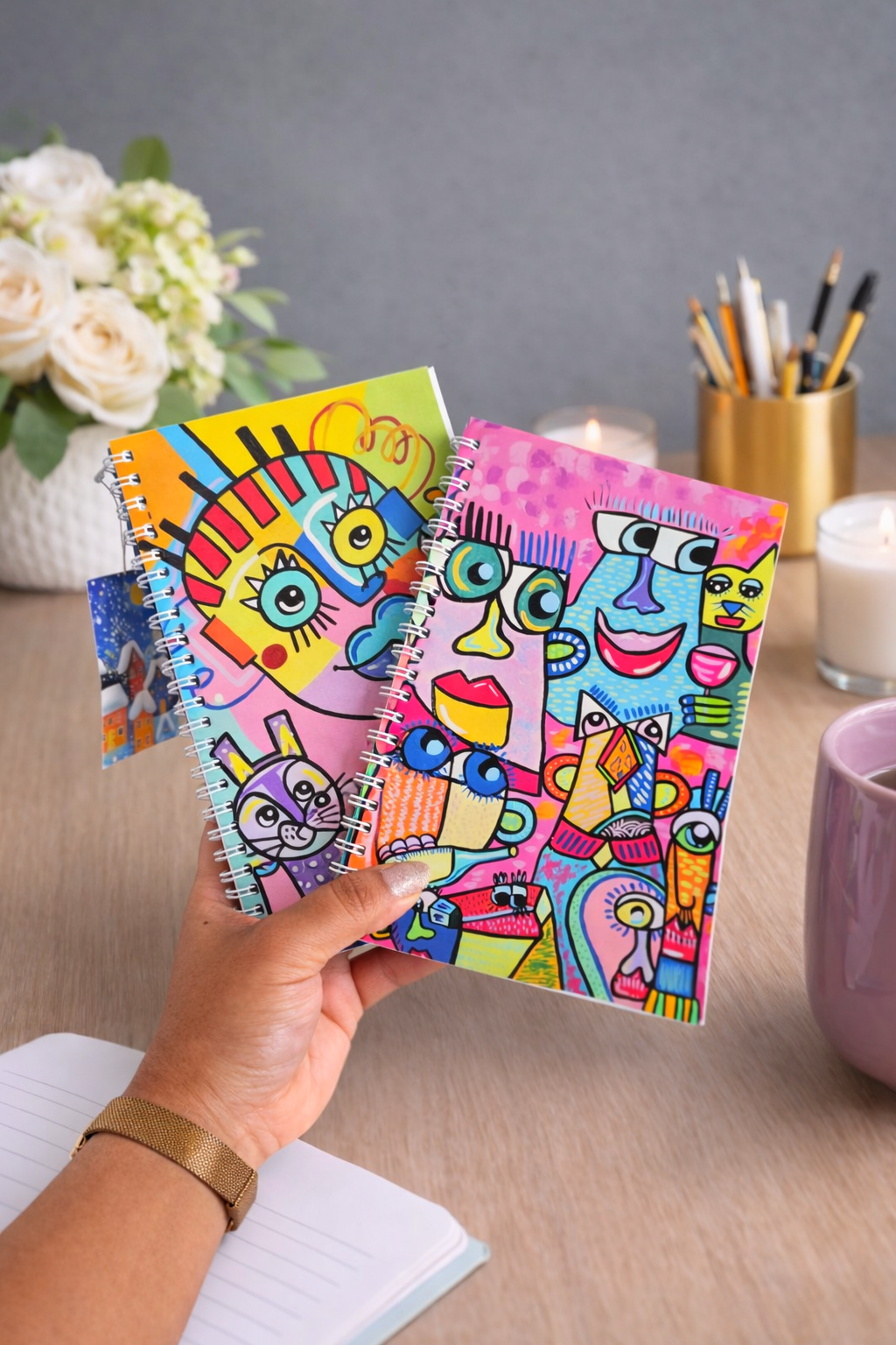 Spiral Notebooks Featuring Original Paintings