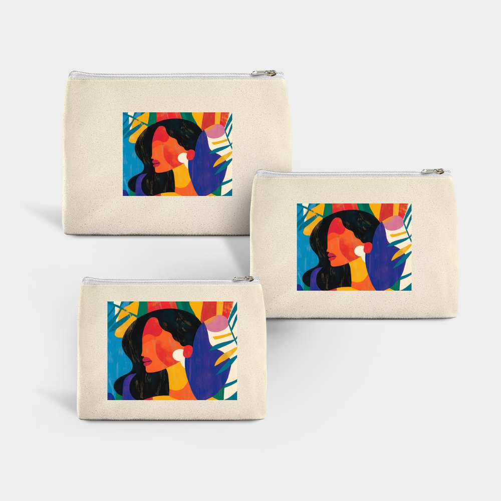 Set of 3 Travel Pouches Featuring Original Paintings