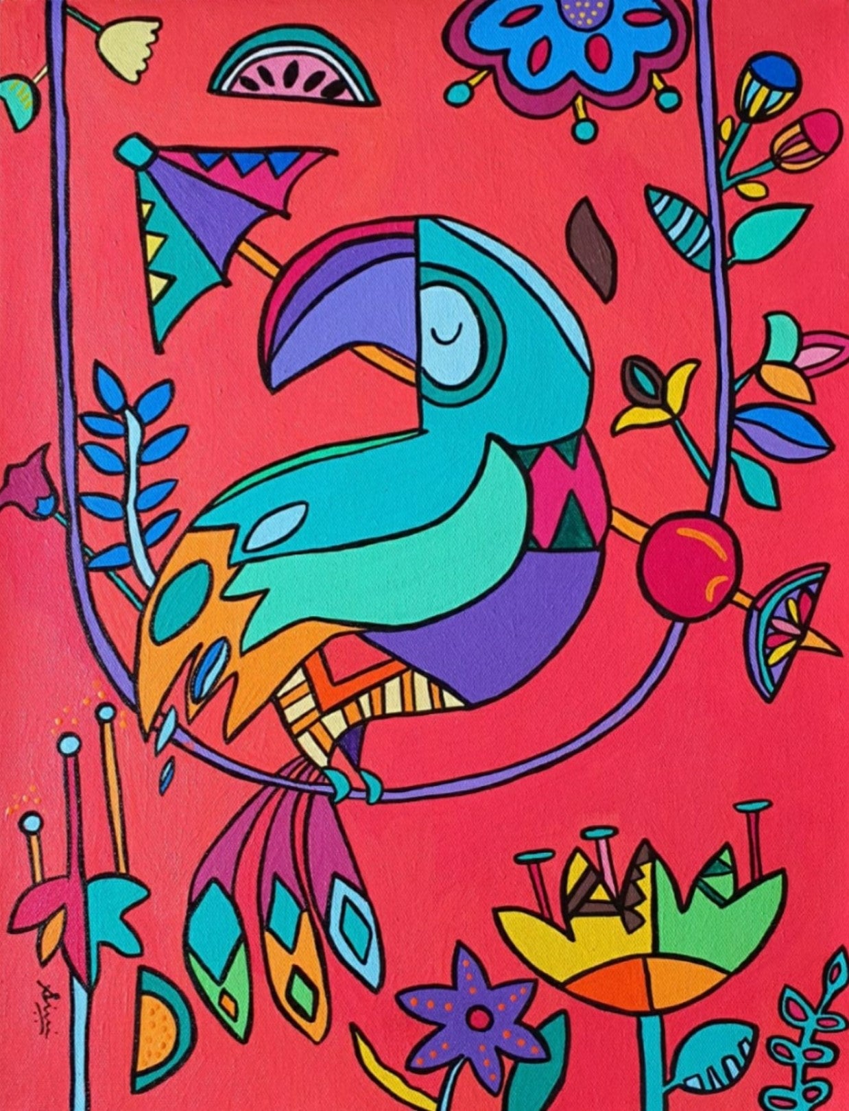 Tropical Dreamkeeper – Original Abstract Acrylic on Canvas